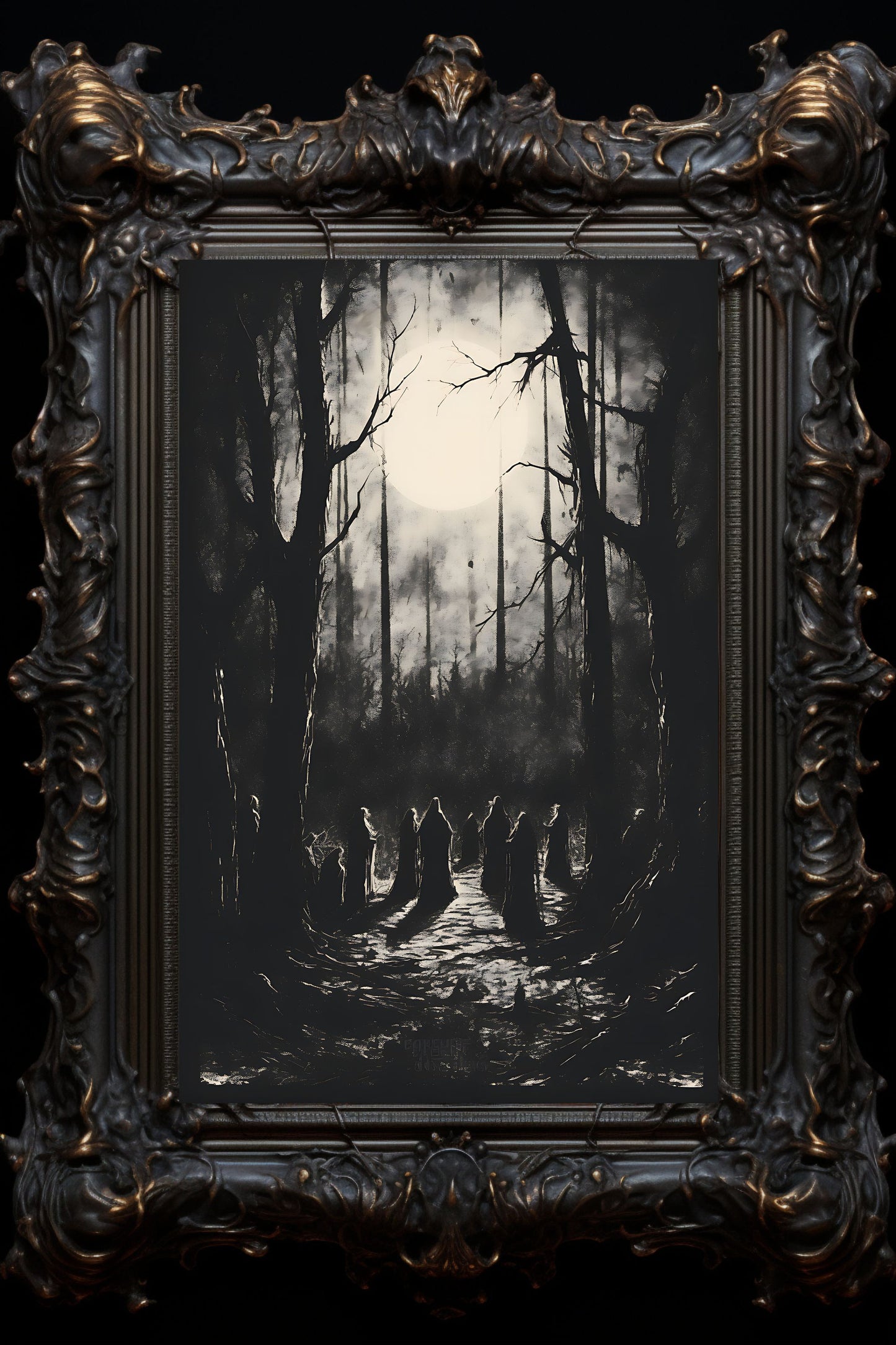 Witch's Coven Woodcut Art Print